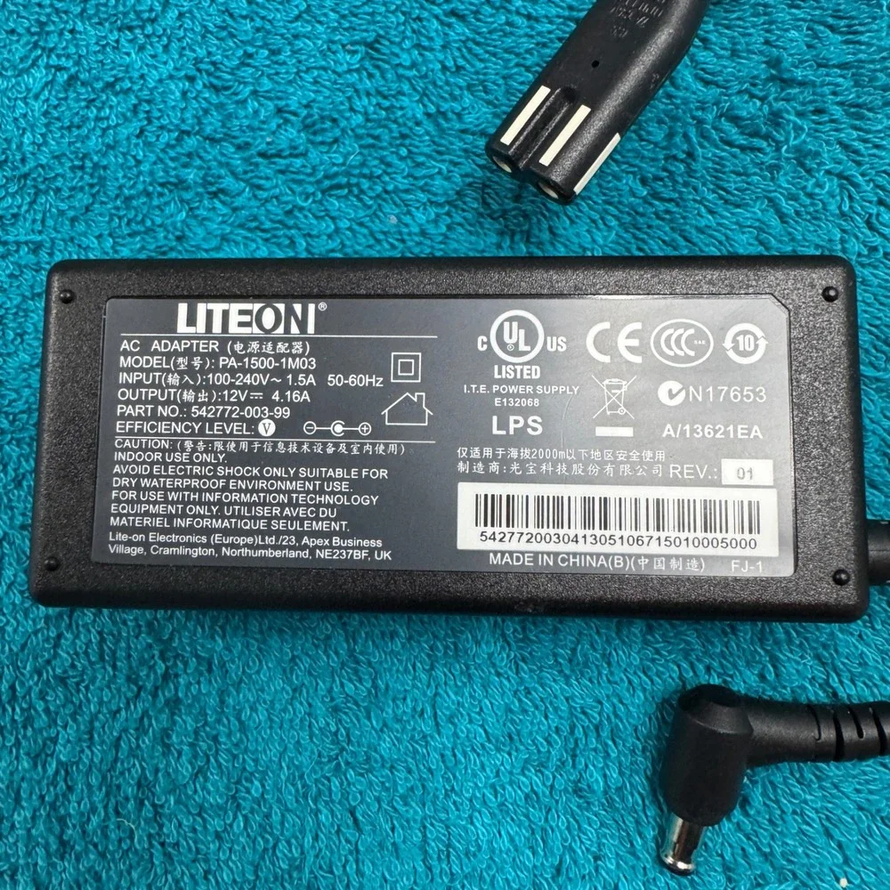 Liteon AC Adapter PA-1500-1M03 12V 4.16A Power Supply 542772-003-99 Black